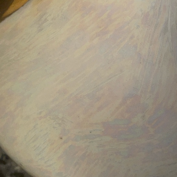 Pioneer Pottery Co Vintage Pearl Iridescent Vase 22k Coated Handles 6.5” - Picture 7 of 8